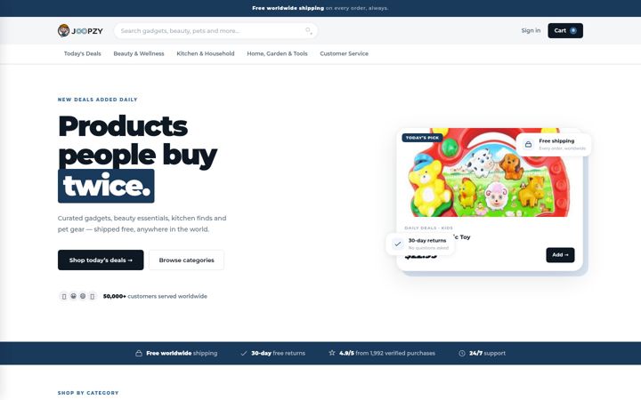 Screenshot of joopzy.com