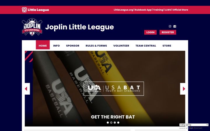Screenshot of joplinlittleleague.org