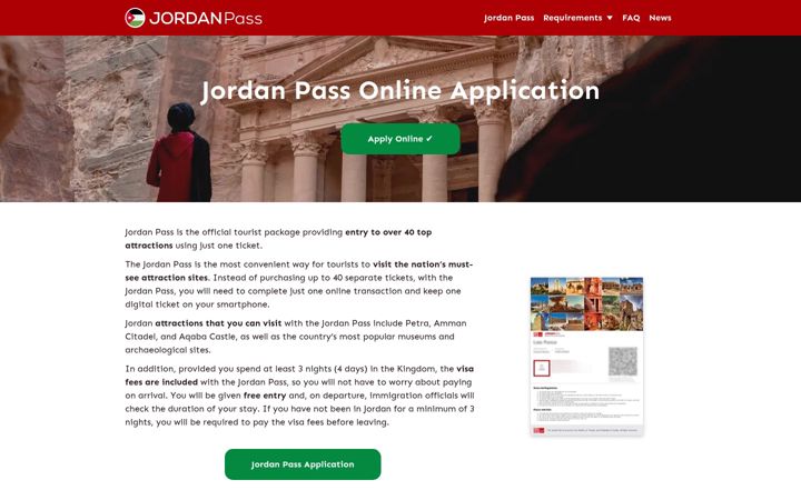Screenshot of jordan-pass.com