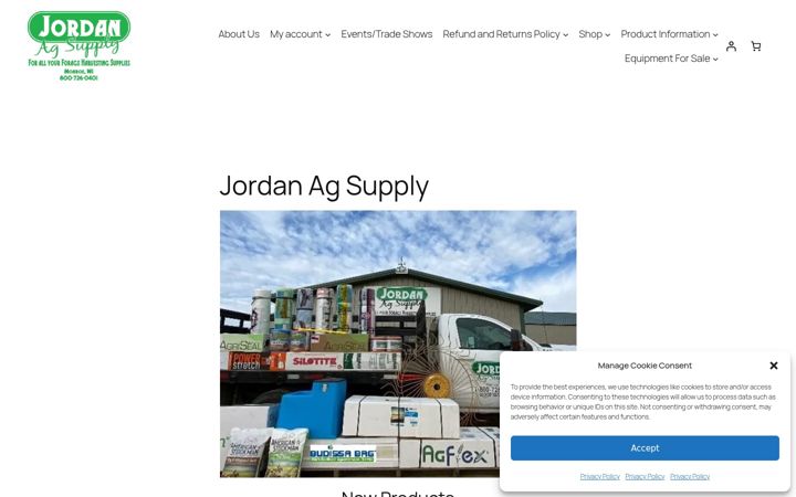 Screenshot of jordanagsupply.com