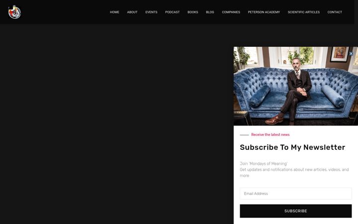 Screenshot of jordanbpeterson.com