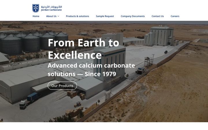 Screenshot of jordancarbonate.com
