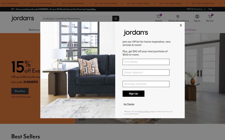 Screenshot von jordans.com