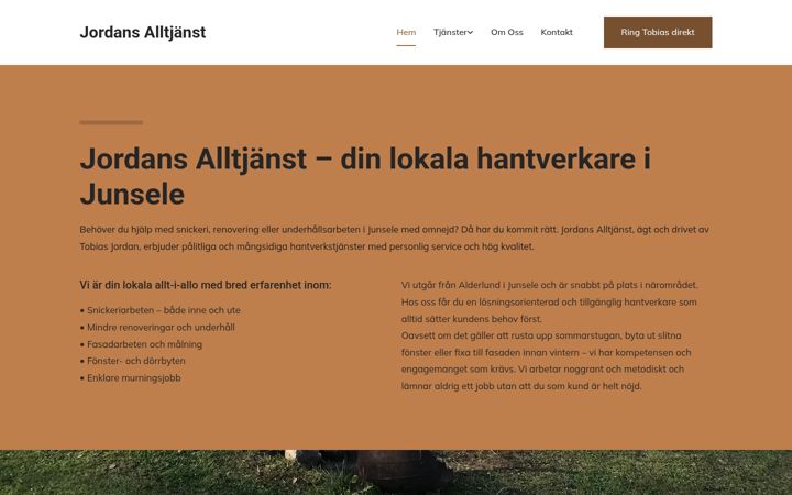 Screenshot von jordansalltjanst.se
