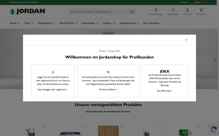 Screenshot of jordanshop.de