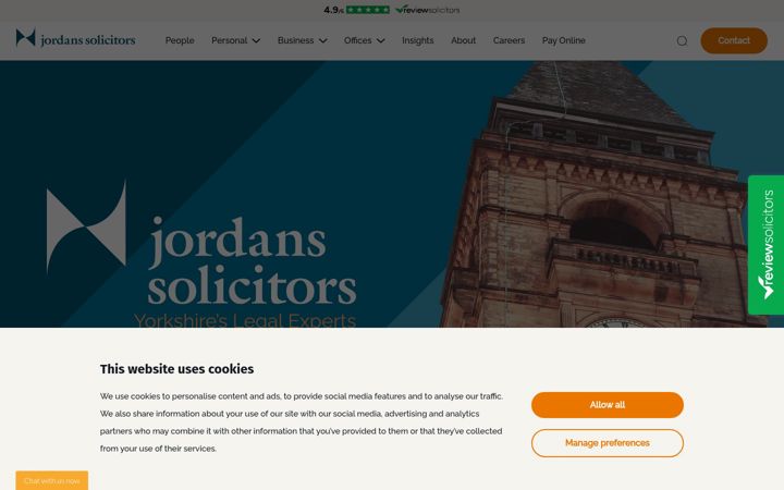 Ekrano kopija jordanssolicitors.co.uk