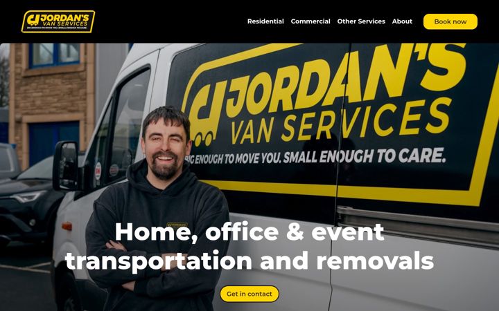 Screenshot of jordansvanservices.co.uk