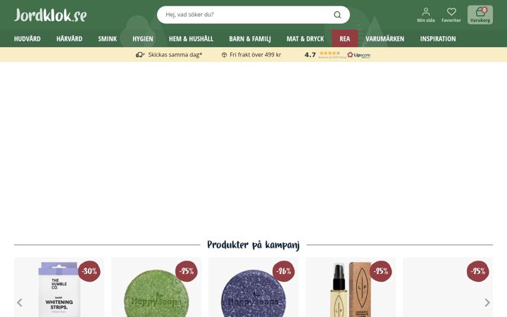 Screenshot of jordklok.se
