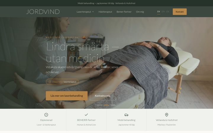 Screenshot of jordvind.se