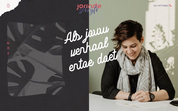 Screenshot of jorindeschrijft.nl