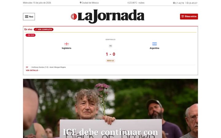 Posnetek zaslona jornada.com.mx