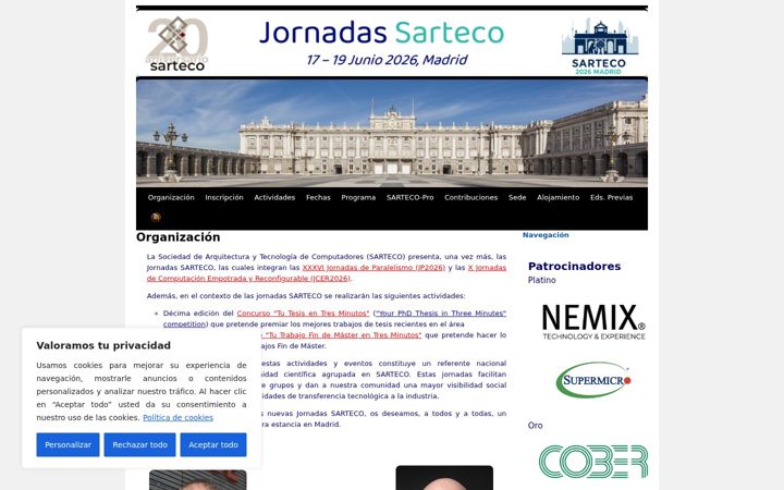 Screenshot of jornadassarteco.org