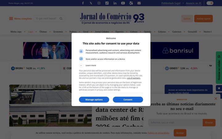 Screenshot of jornaldocomercio.com