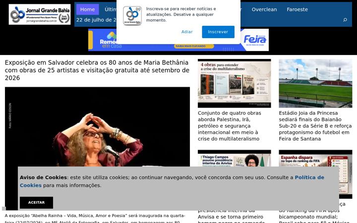 Screenshot of jornalgrandebahia.com.br