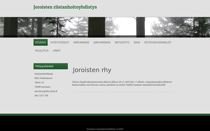 Screenshot of joroistenrhy.fi