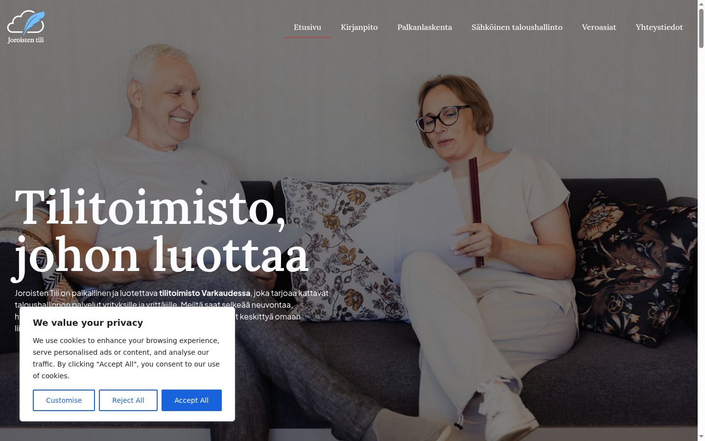Screenshot of the consent banner shown before any interaction