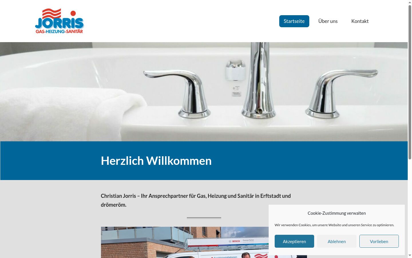 Screenshot des Einwilligungsbanners vor jeglicher Interaktion