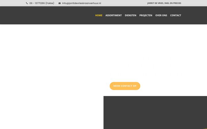 Screenshot of jorritdevrieskraanverhuur.nl