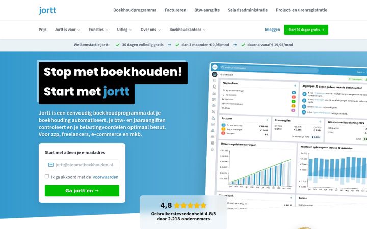 Screenshot of jortt.nl
