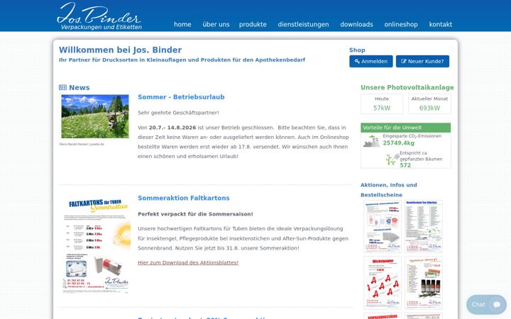 Screenshot of josbinder.at