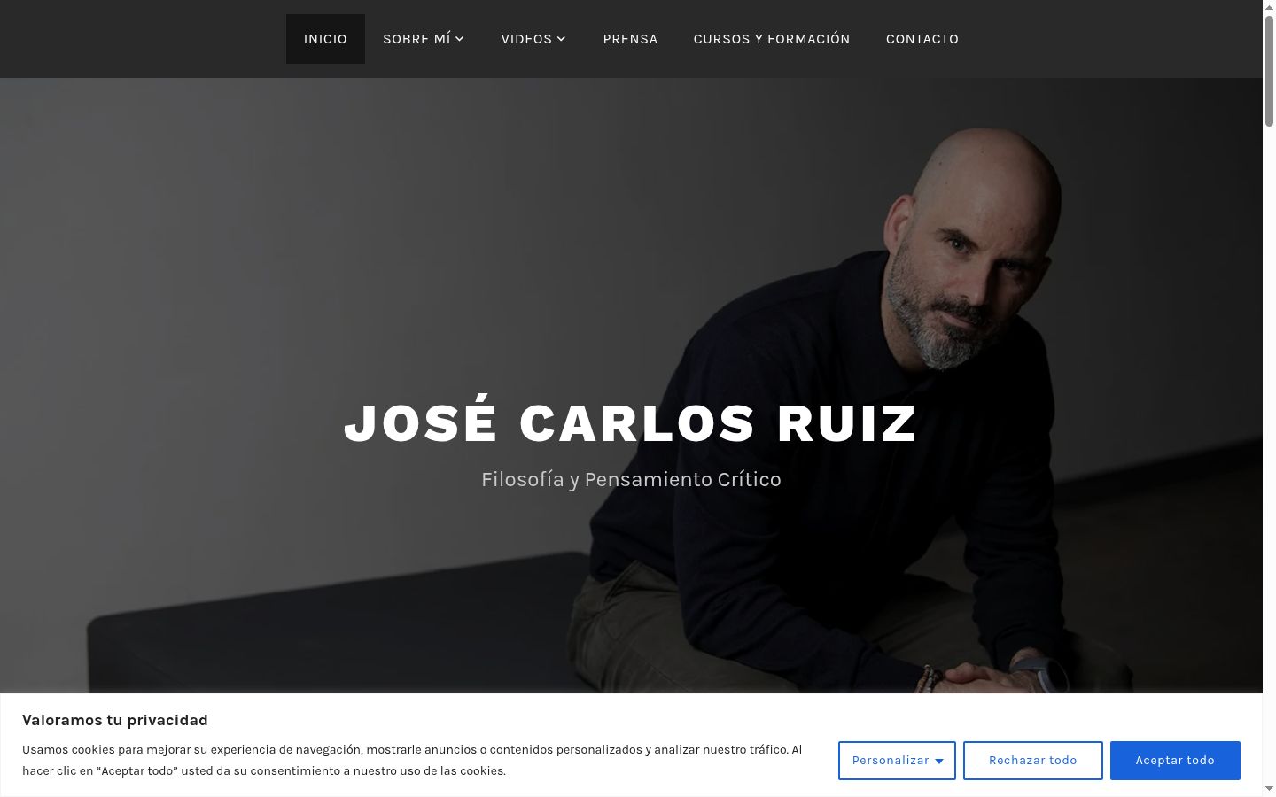 Screenshot of the consent banner shown before any interaction