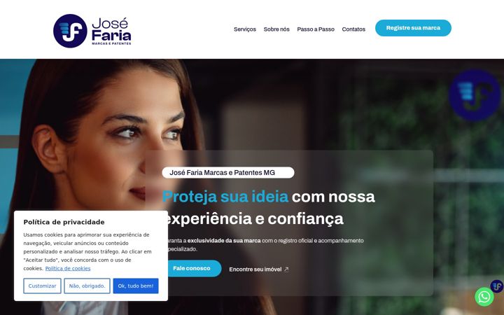 Screenshot of josefariamarcasepatentes.com.br