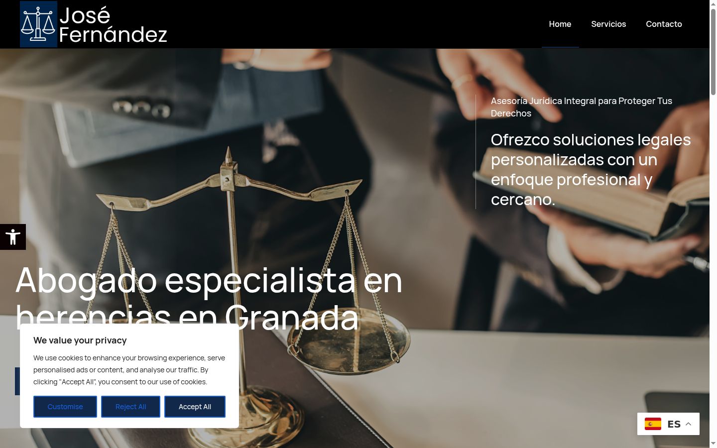 Screenshot del banner di consenso mostrato prima di qualsiasi interazione