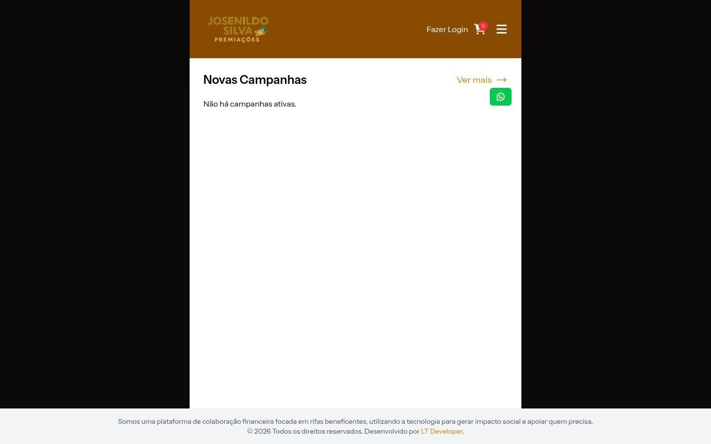 Captura de ecrã do banner de consentimento apresentado antes de qualquer interação