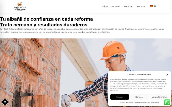 Screenshot of josenunezconstrucciones.com