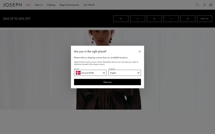 Screenshot of joseph-fashion.com