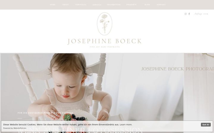 Screenshot of josephineboeck-photography.com