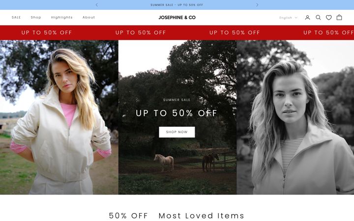 Screenshot of josephineco.com