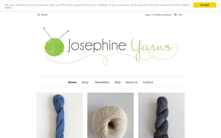 Screenshot of josephineyarns.com