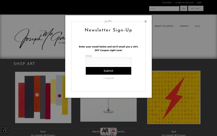 Screenshot of josephmcgivernfineart.com