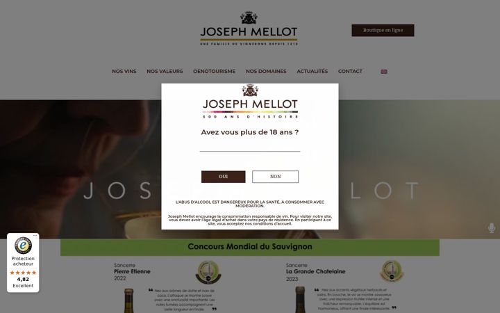 Screenshot of josephmellot.com