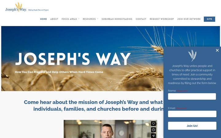 Screenshot of josephsway.org