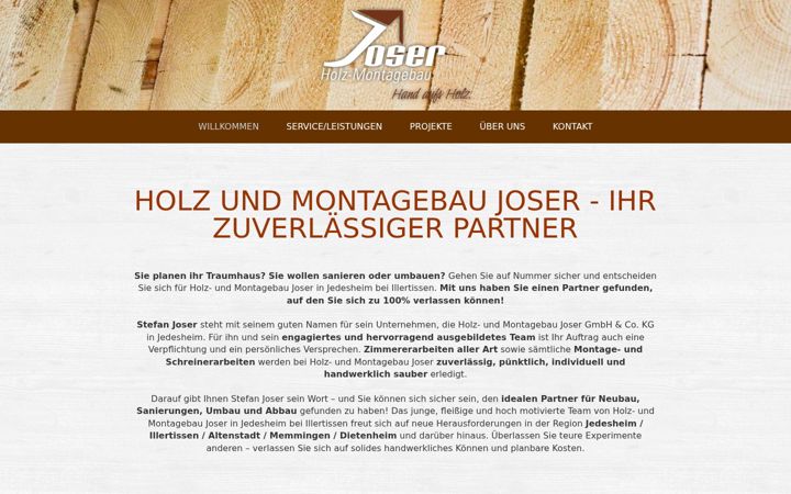 Screenshot of joser-holz-montagebau.de