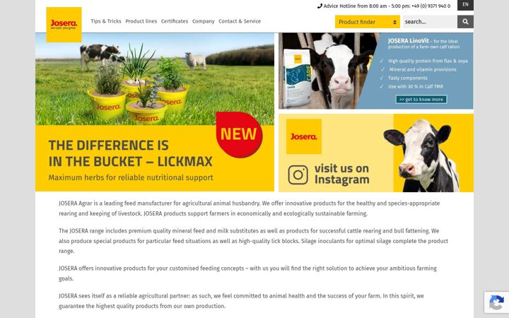 Screenshot of josera-agriculture.com