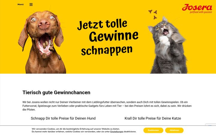 Screenshot of josera-gewinnspiel.de