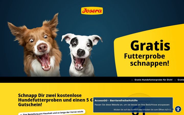 Screenshot of josera-hundefutter-probe.de