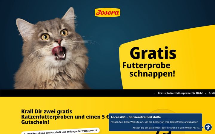 Screenshot of josera-katzenfutter-probe.de
