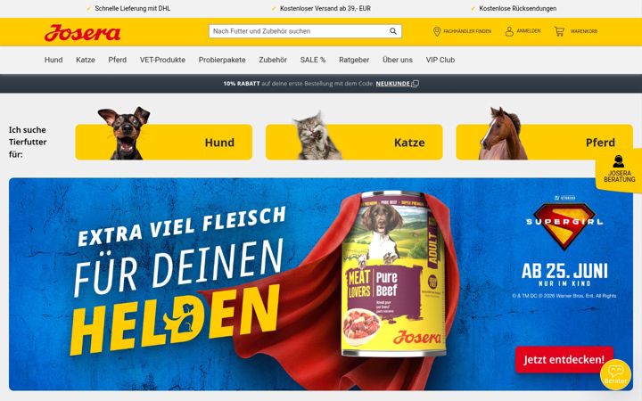 Zrzut ekranu josera.de