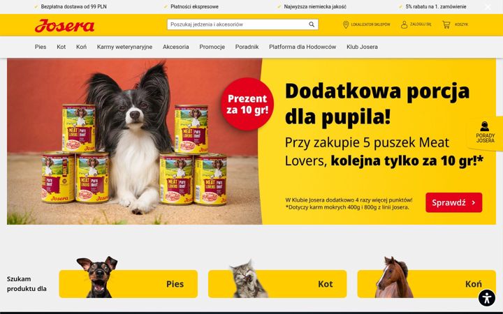 Screenshot of josera.pl