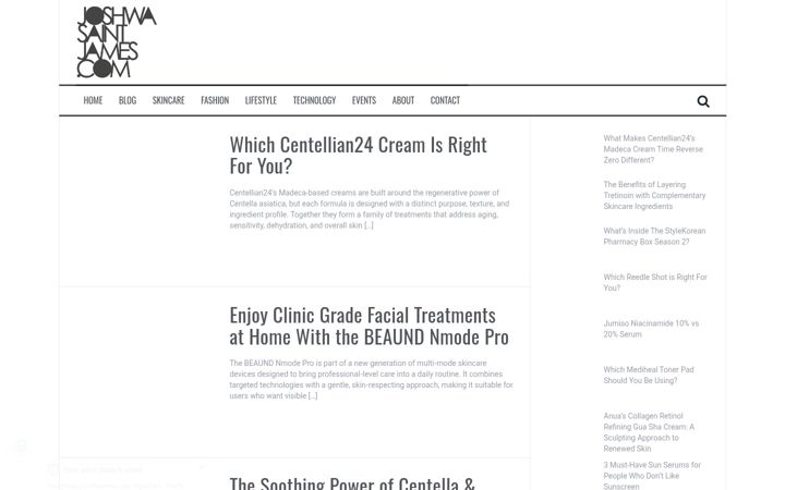 Screenshot of joshwasaintjames.com