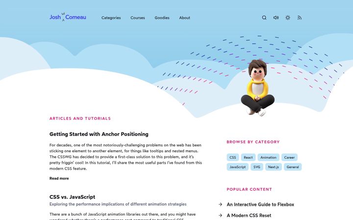 Screenshot of joshwcomeau.com