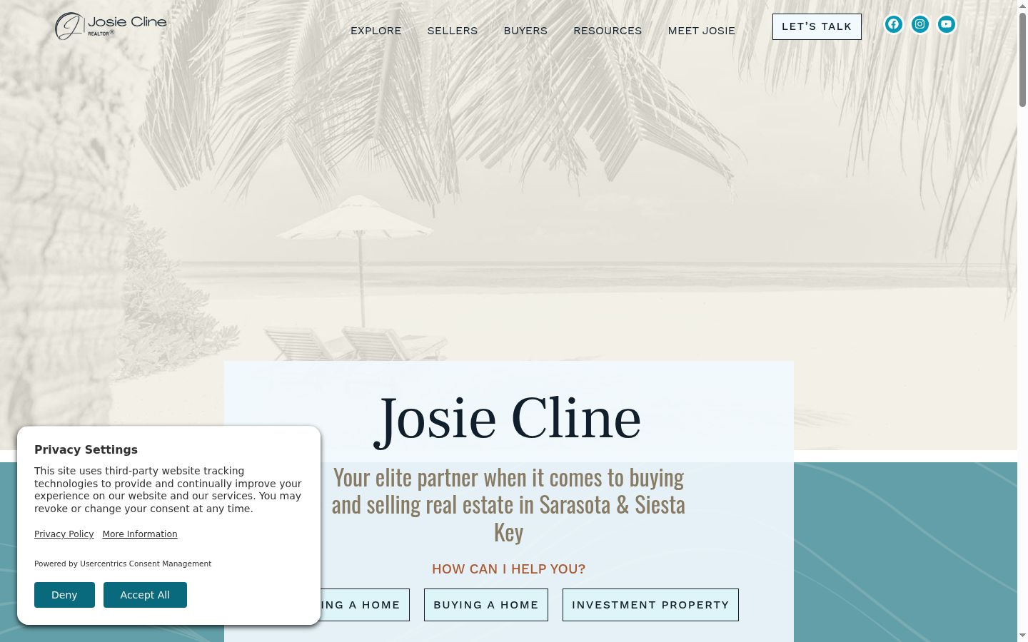 Screenshot of the consent banner shown before any interaction