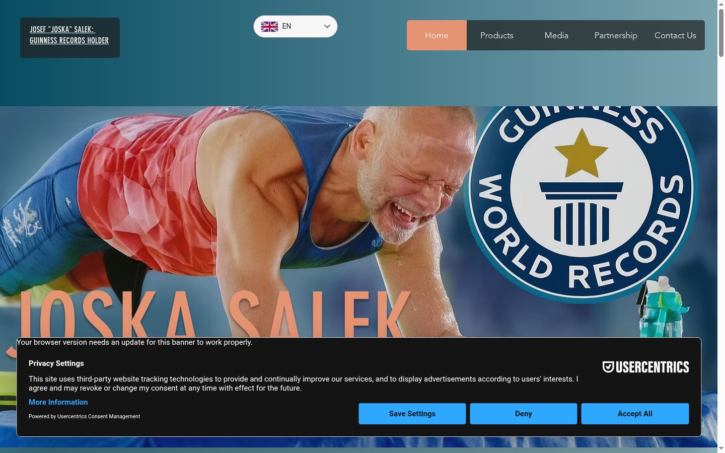 Screenshot of the consent banner shown before any interaction