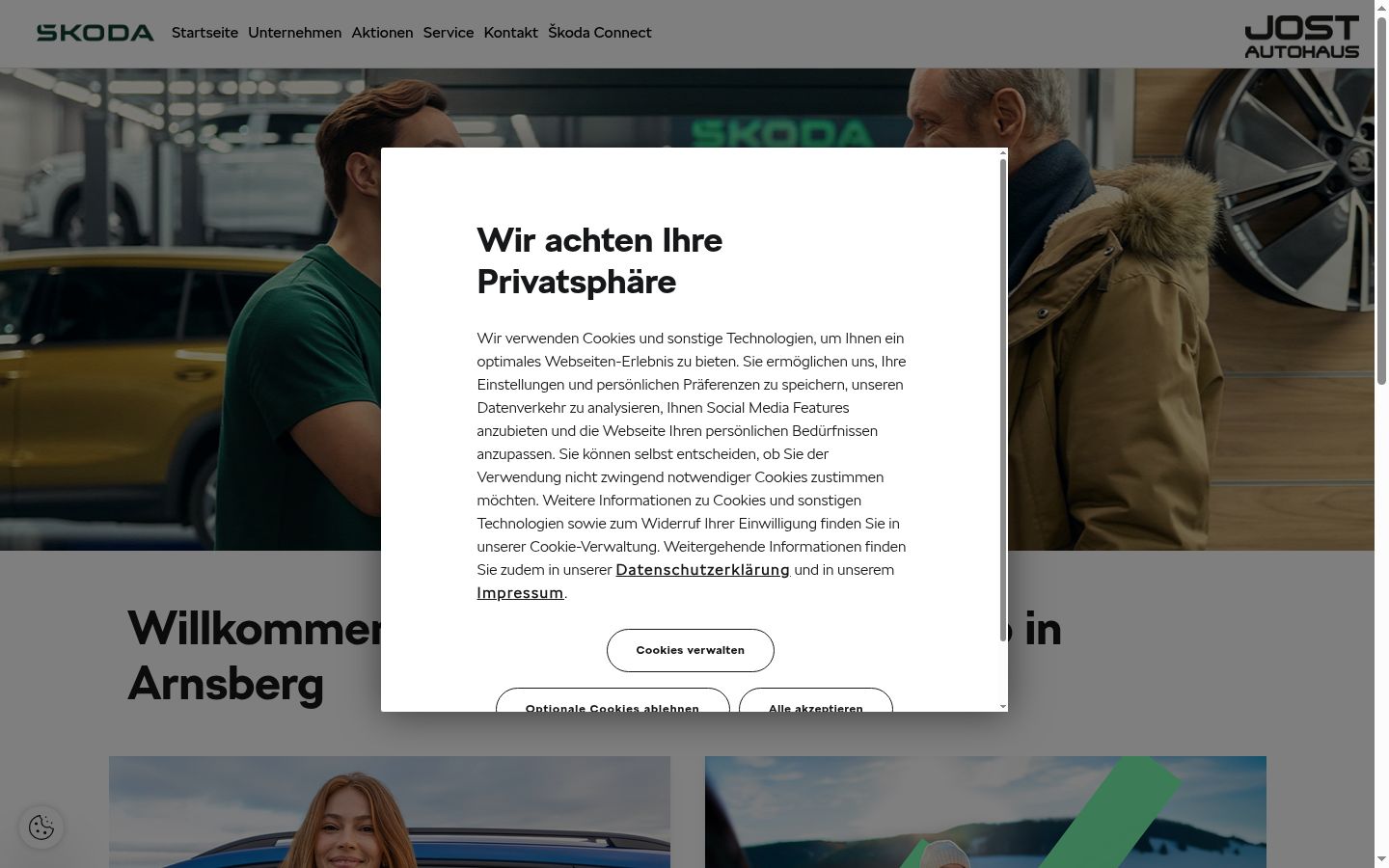 Ekraanipilt nõusolekubännerist, mida näidati enne mis tahes suhtlust