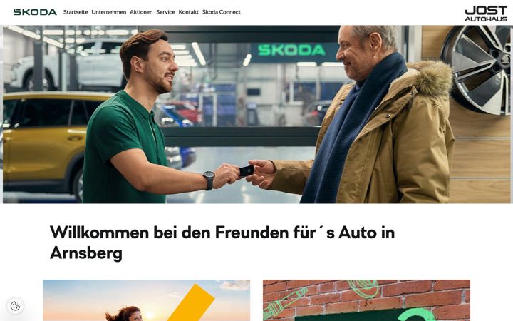 Screenshot of jost.skoda-auto.de
