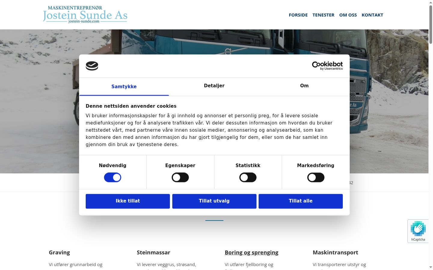 Screenshot del banner di consenso mostrato prima di qualsiasi interazione